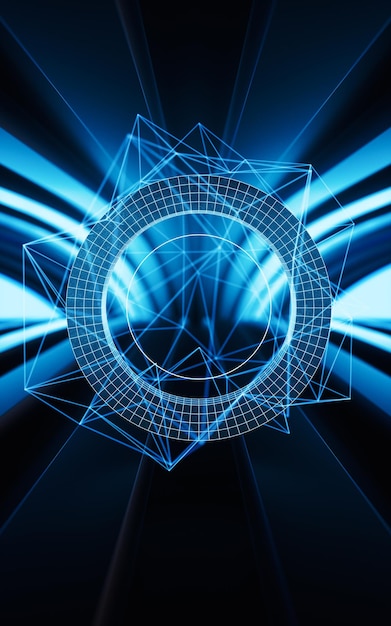 Líneas de datos con renderizado 3d de fondo misterioso