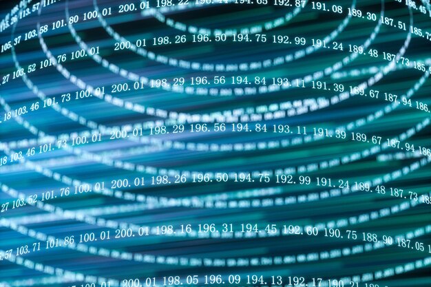 Líneas digitales hechas de números globo representación 3d de fondo de datos grandes