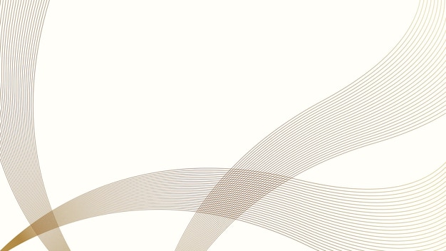Líneas doradas fluyentes fondo de onda abstracta para el concepto de tecnología futurista fondo blanco