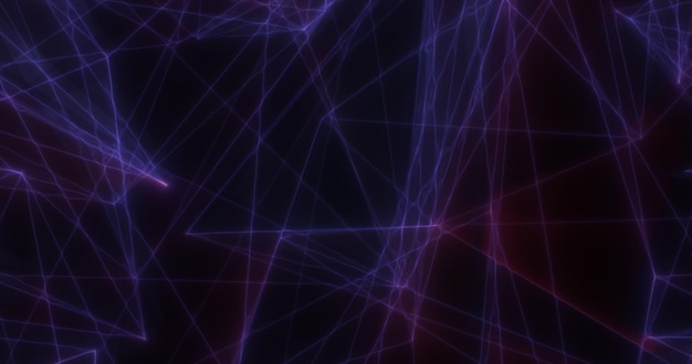 Líneas de energía púrpura abstractas triángulos mágicos brillantes brillantes fondo futurista de alta tecnología