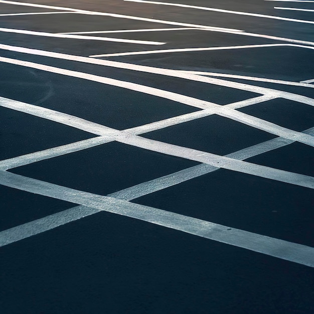 Líneas de estacionamiento para motocicletas sobre fondo de asfalto