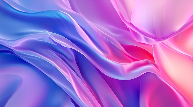 Líneas de flujo de líquido elemento de diseño 3D render holográfico iridescente neón onda curva en movimiento