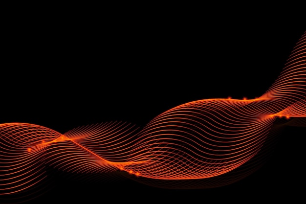 Líneas de fuego brillantes en fondo negro para el diseño
