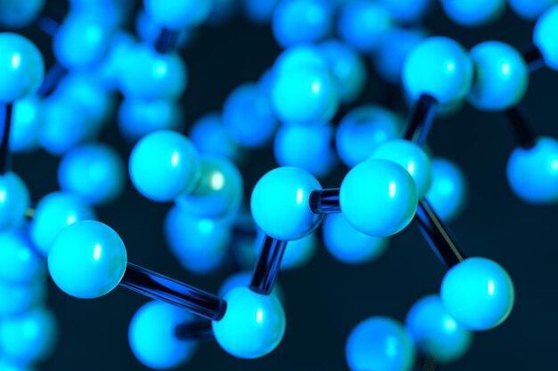 Líneas genéticas y nodos estructura genética biológica representación 3d