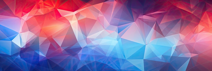 Foto líneas geométricas abstractas rojo cristalino azul púrpura fondo panorámico