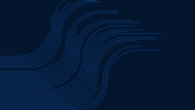 Líneas geométricas curvas de color azul oscuro fondo técnico abstracto