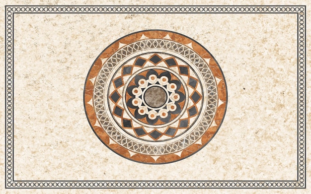 Líneas geométricas, patrones, círculos, fondo de alfombra abstracta.