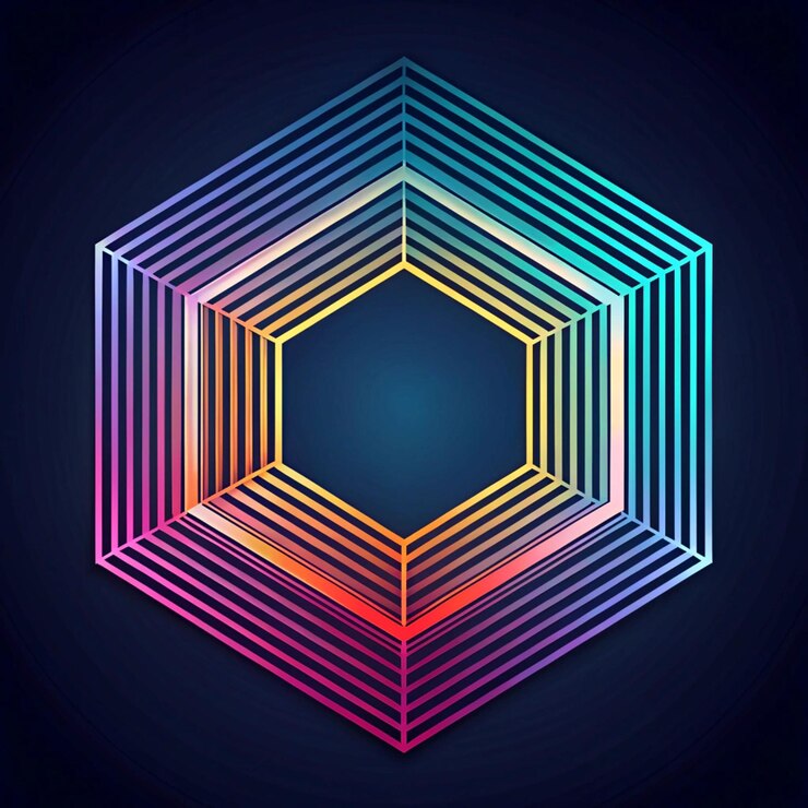 Foto líneas hexagonales abstractas