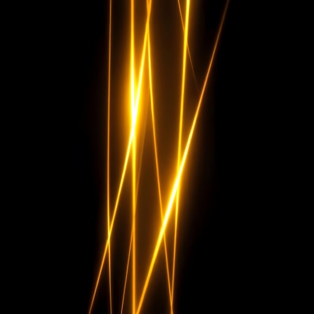 Líneas de iluminación verticales abstractas de oro brillante