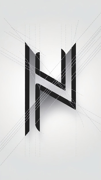 Las líneas de la letra H del logotipo, el emblema, el signo, el vector, el elemento, el icono.