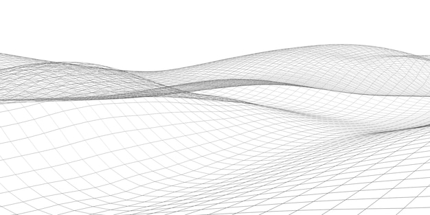 Líneas de malla abstracta estructura forma de onda geométrica horizontal