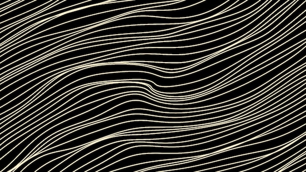 Las líneas se mueven lentamente en ondas sobre fondo negro movimiento líneas delgadas se mueven en ondas fondo de corriente