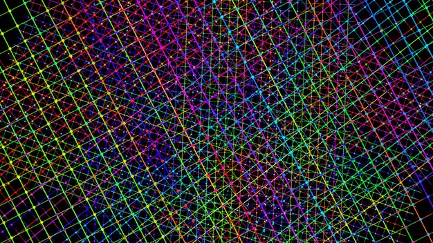 Líneas multicolores en estructura vertical de banner de fondo oscuro