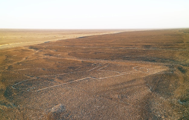 Líneas de Nazca llamadas Los Manos o manos en el desierto de Nazca Región Ica Perú