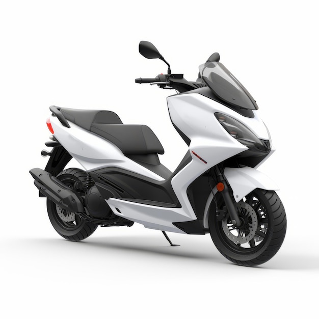 Líneas nítidas y limpias Scooter blanco y negro en violeta claro y plata