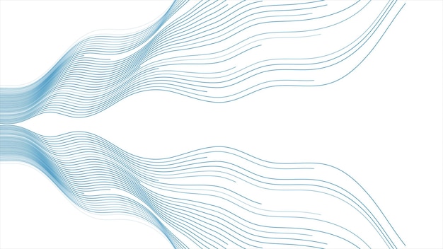 Líneas onduladas mínimas azules fondo tecnológico futurista abstracto