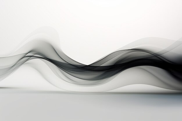 Foto líneas oscuras de movimiento abstracto y suave en un fondo blanco