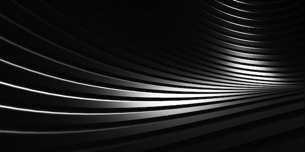 Líneas paralelas Textura de tubo de plástico negro Forma distorsionada de curva negra