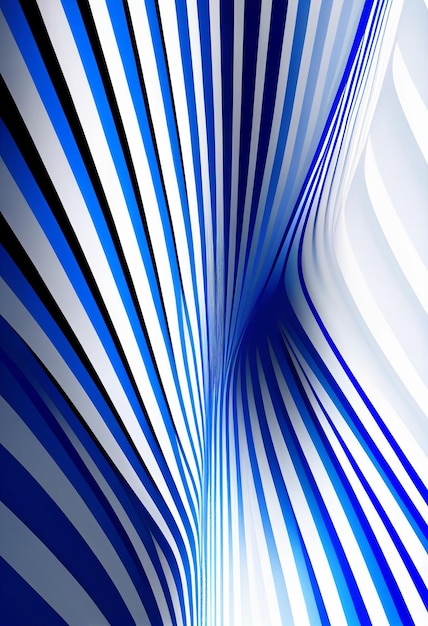 Líneas y rayas azules abstractas en un fondo blanco Generado por IA