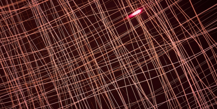 Foto líneas rojas abstractas y luz