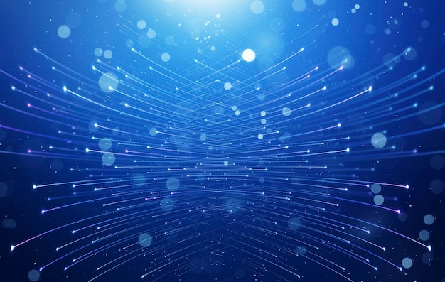 Líneas de tensión abstractas y conexión de puntos, tecnología de internet de red mundial inteligente y concepto de conexión de datos.