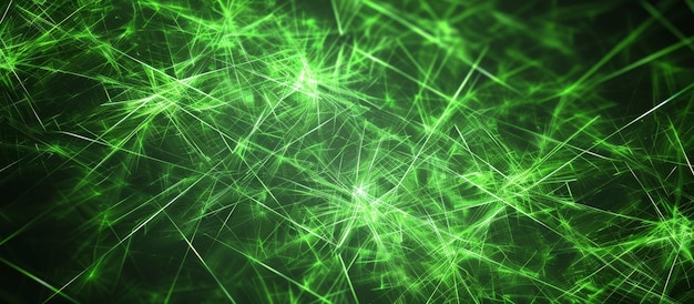 Líneas verdes brillantes a 90 y 45 grados sobre un fondo negro