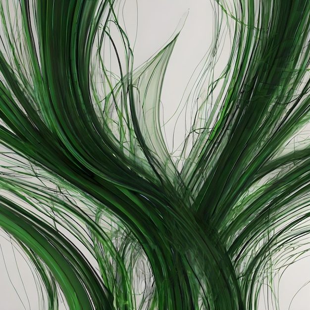 Líneas verdes orgánicas abstractas como ilustración de fondo de papel de pared