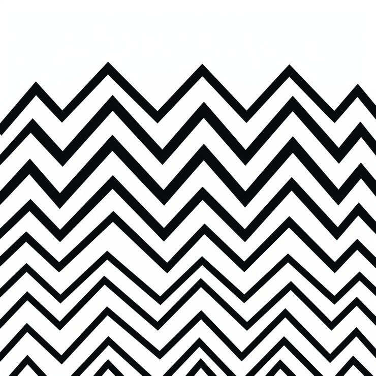 Foto líneas en zigzag en negrita sobre un fondo blanco una obra de arte minimalista