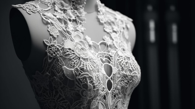 Lingerie de renda em um manequim em uma vitrine generative ai