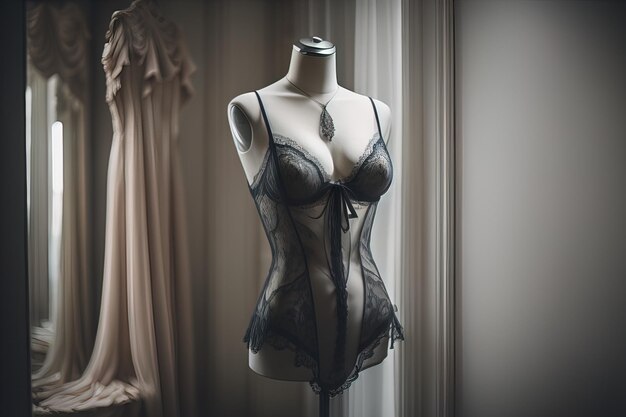 Lingerie sensual em um manequim ai generativo