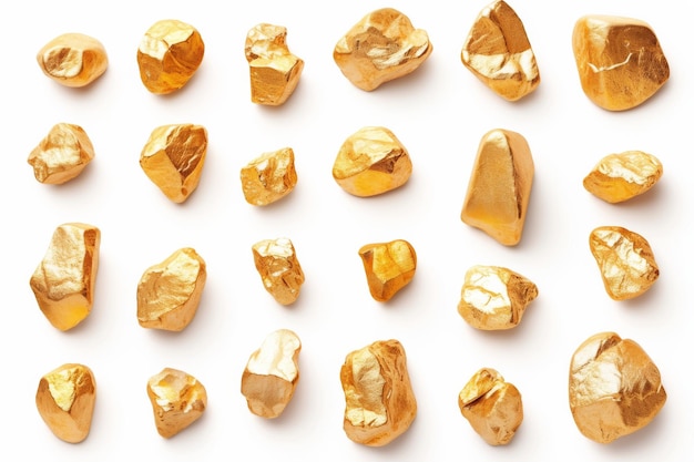 lingotes de oro de piedra sobre un fondo blanco