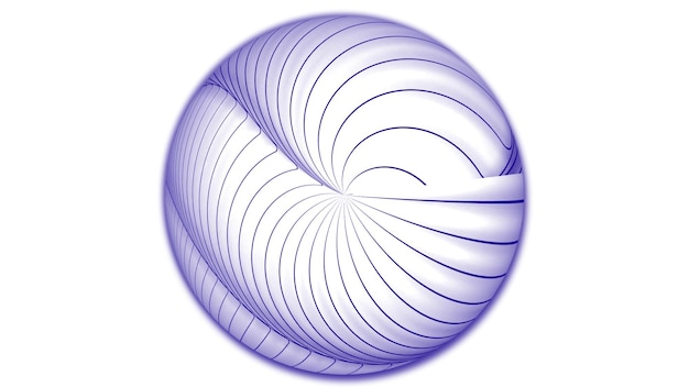 Foto linha abstrata geométrica anexada a uma esfera globo de esfera geométrica isolado em branco