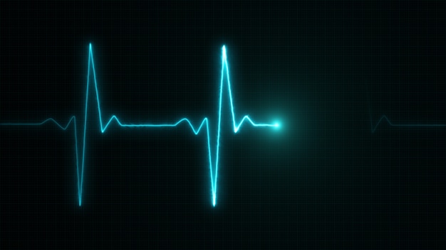 Foto linha azul do cardiograma