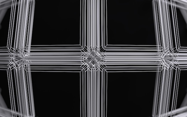 Linha branca geométrica abstrata em fundo escuro