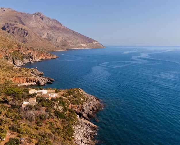 Linha costeira da reserva natural de zingaro scopello trapani sicília