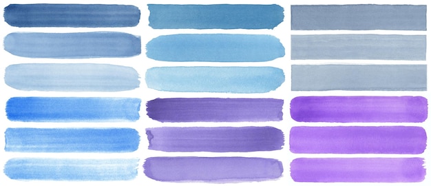 Linha de aquarela de fundo abstrato listrado violeta azul sobre o fundo de papel de textura branca ou modelo para banner web de texto