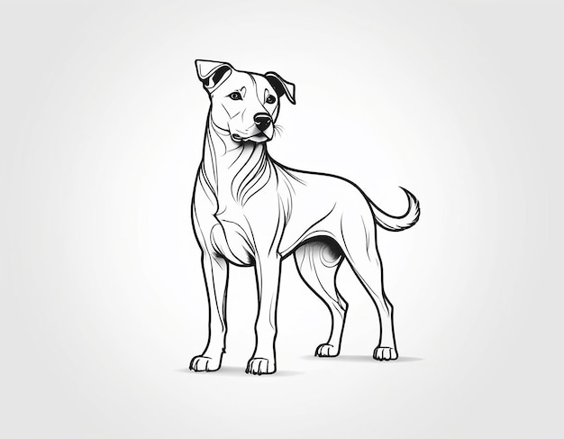 Linha de arte do cão