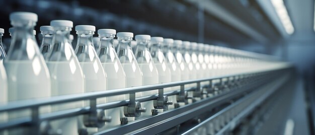 Linha de automação industrial fabricação de produtos lácteos produção de leite limpo garrafa de leite