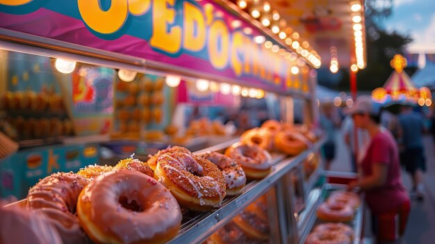 Foto linha de donuts em cima da máquina