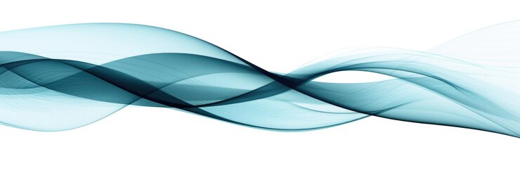 Foto linha de onda suave azul abstrata sobre fundo branco generative ai aig21