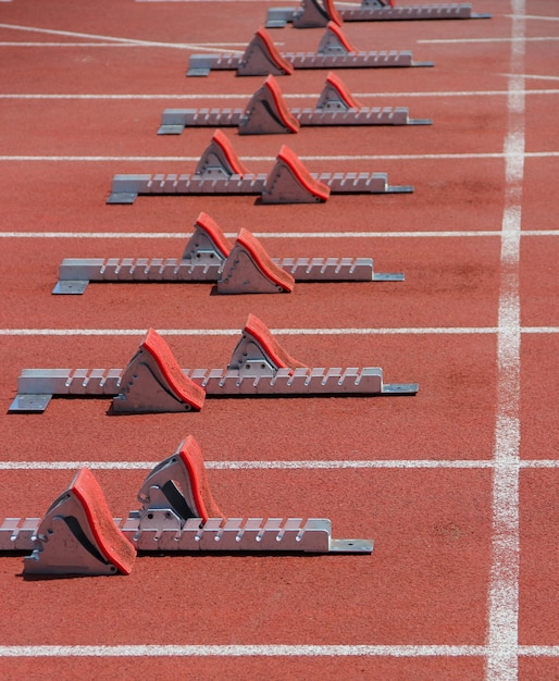 Linha de partida na pista de corrida