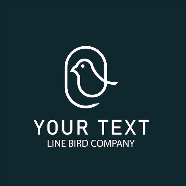 Linha de pássaros Logotipo de um pássaro em fundo verde com uma linha de pássaro