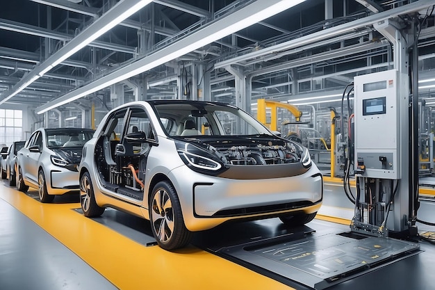 Linha de produção de veículos elétricos em fábrica inteligente automatizada avançada de automóveis elétricos de alto desempenho