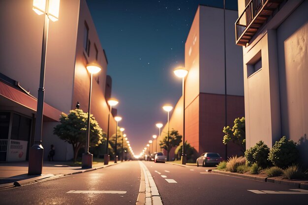 Linha de trânsito da rua da cidade cruzamento de estradas luzes de rua bela cidade papel de parede de fundo