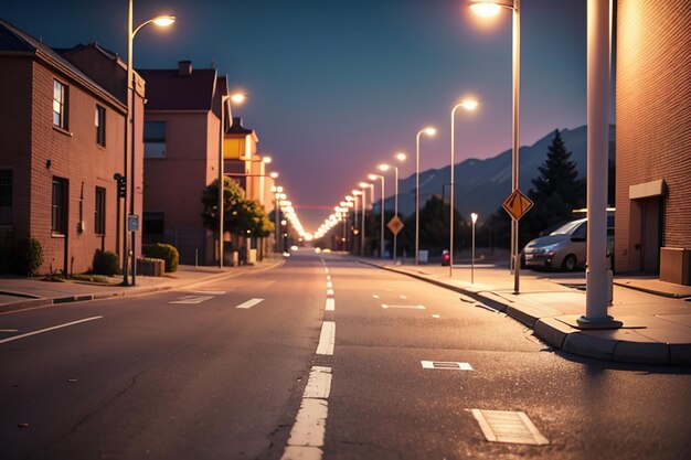 Linha de trânsito da rua da cidade cruzamento de estradas luzes de rua bela cidade papel de parede de fundo