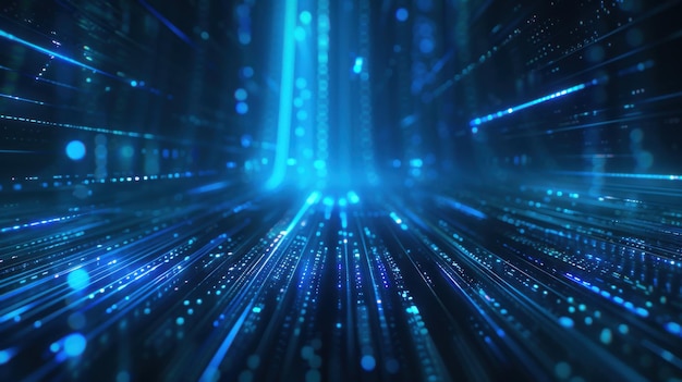linha de velocidade de fibra óptica de faixa leve fundo futurista para dados sem fio de tecnologia 5g ou 6g