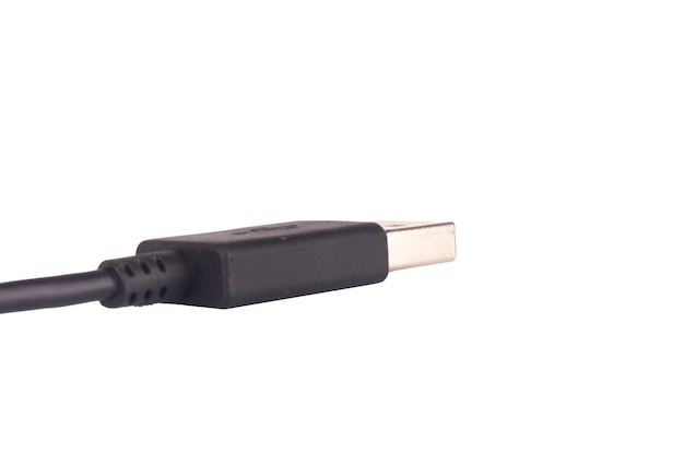 Linha usb isolada no fundo branco