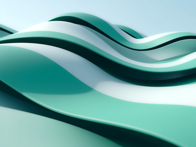 linha verde ondulada de textura abstrata de renderização 3D