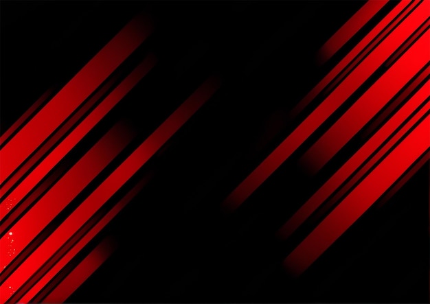 Linha vermelha abstrata e fundo preto para capa de cartão de visita flyer de bandeira Ilustração vetorial
