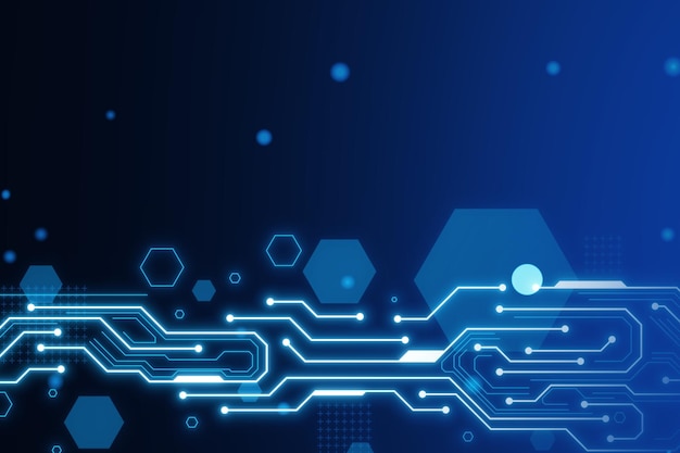 Linhas abstratas e pontos hexágonos conectam papel de parede escuro Conexão de tecnologia dados digitais e conceito de big data Renderização 3D